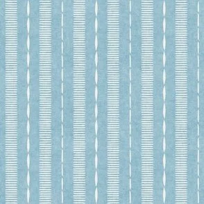 Stacked Stripes - Strato Blue and Cloud White by Rocket & Indigo