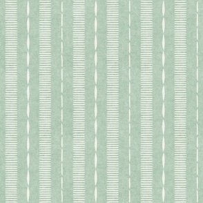 Stacked Stripes - Celadon Green and Cloud White by Rocket & Indigo