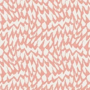 Abstract Feathers - Peach & White - Textured Bird Wing Animal Print by Rocket & Indigo