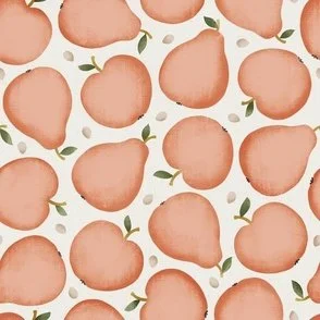 Orchard Fruit - Peachy Red - Apples & Pears Harvest by Rocket & Indigo