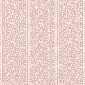 Block Print Branch Stripe - Dusty Pink Botanical Vine by Rocket & Indigo