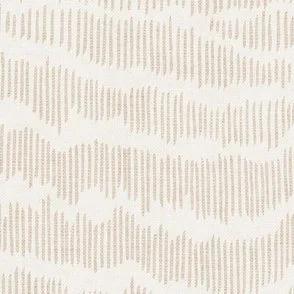 Freehand Waves - Warm Beige - Hand-Drawn Line Coastal Organic Stripes by Rocket & Indigo