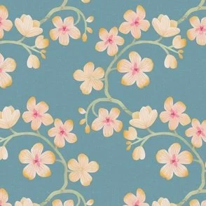 Flowering Orchid - Cameo Blue - Arched Branches in Bloom by Rocket & Indigo