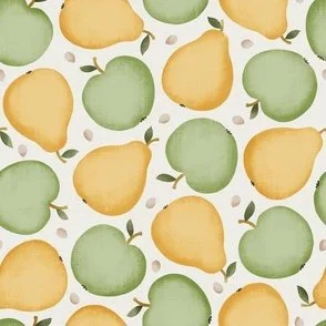 Orchard Fruit - Green & Yellow - Apples & Pears Harvest by Rocket & Indigo