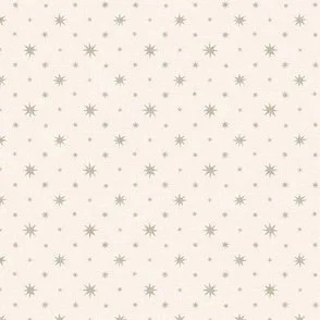 Stargazer - Cream White & Soft Sage Celestial Star Grid by Rocket & Indigo