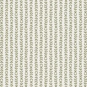 Saltgrass Organic Stripe - White & Olive Sage Green by Rocket & Indigo