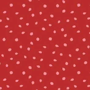 Seed Scatter - Fiery Red & Pink - Botanical Organic Dots Pattern by Rocket & Indigo