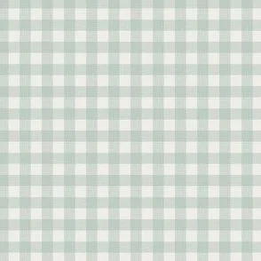 Gingham Check - Pastel Green - Faux Weave Checkerboard Quarter-Inch Squares by Rocket & Indigo