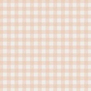 Gingham Check - Pastel Peach - Faux Weave Checkerboard Quarter-Inch Squares by Rocket & Indigo