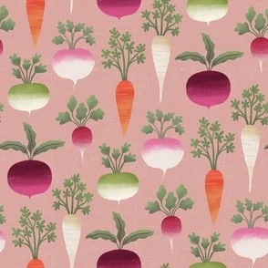Root Veg - Dusty Rose - Farm Fresh Vegetable Field by Rocket & Indigo
