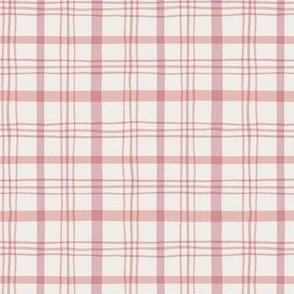 Picnic Blanket Plaid - Berry Pink - Cottagecore Checkered Lines by Rocket & Indigo