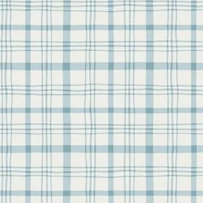 Picnic Blanket Plaid - Eggshell Blue - Cottagecore Checkered Lines by Rocket & Indigo