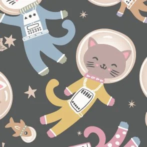 Catronauts - Charcoal Gray - Pet Cats in Space - Kitten Astronauts by Rocket & Indigo