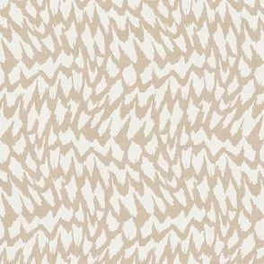 Abstract Feathers - Beige & White - Textured Bird Wing Animal Print by Rocket & Indigo