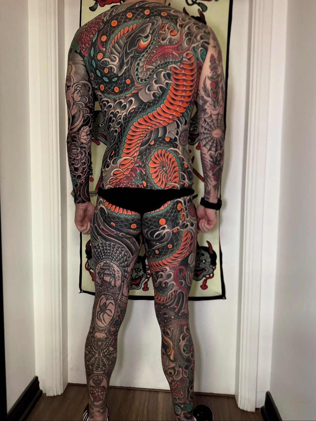 A few still of this incredible suit by @ryanussher at @lighthouse_tattoo 

Ryan has done his back, right leg and left arm, it&rsquo;s been amazing seeing this one come together over the last few years!

Done using @lotusneedles

The highest quality J