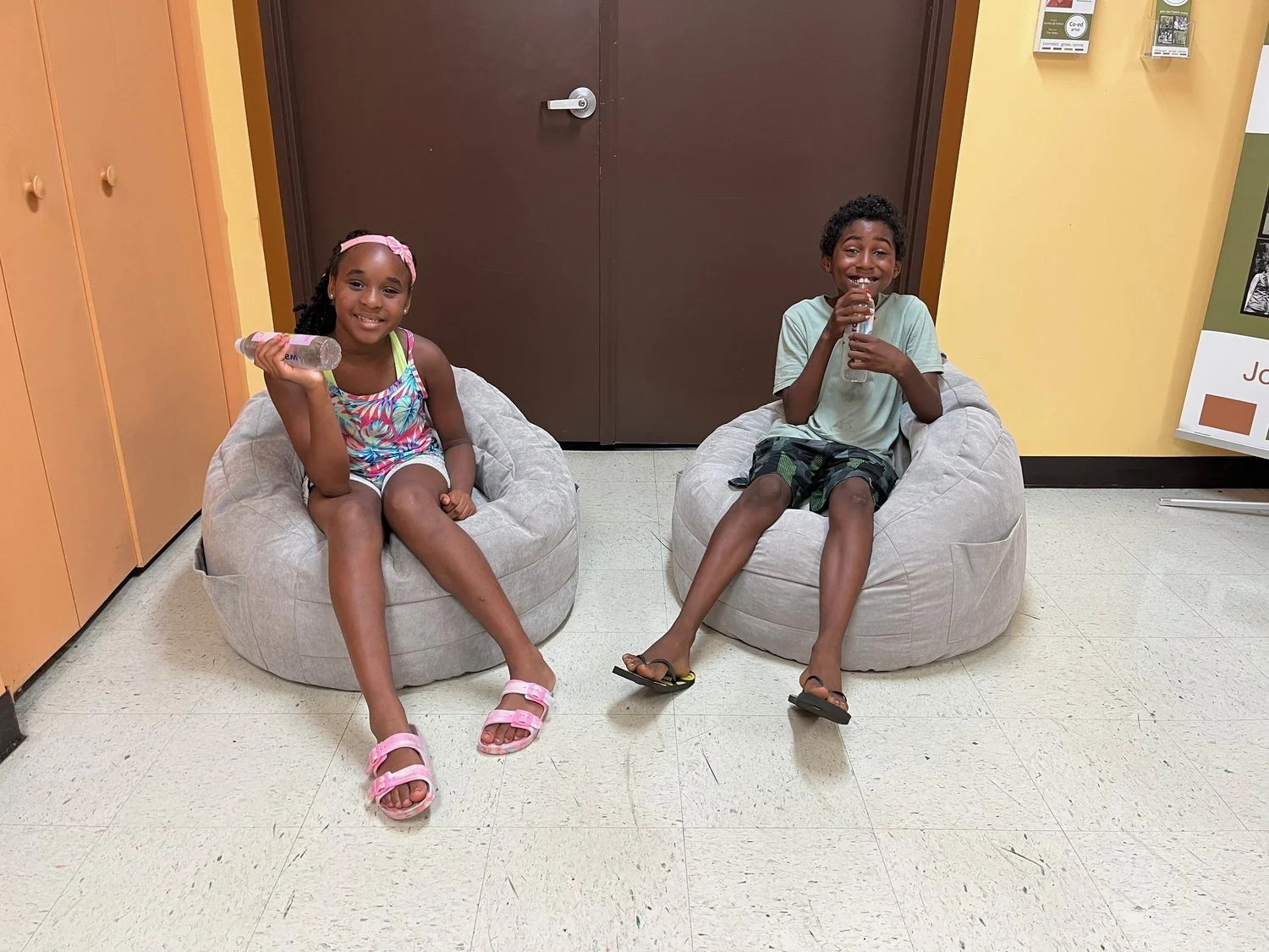 Kids, love to read in the bean bags