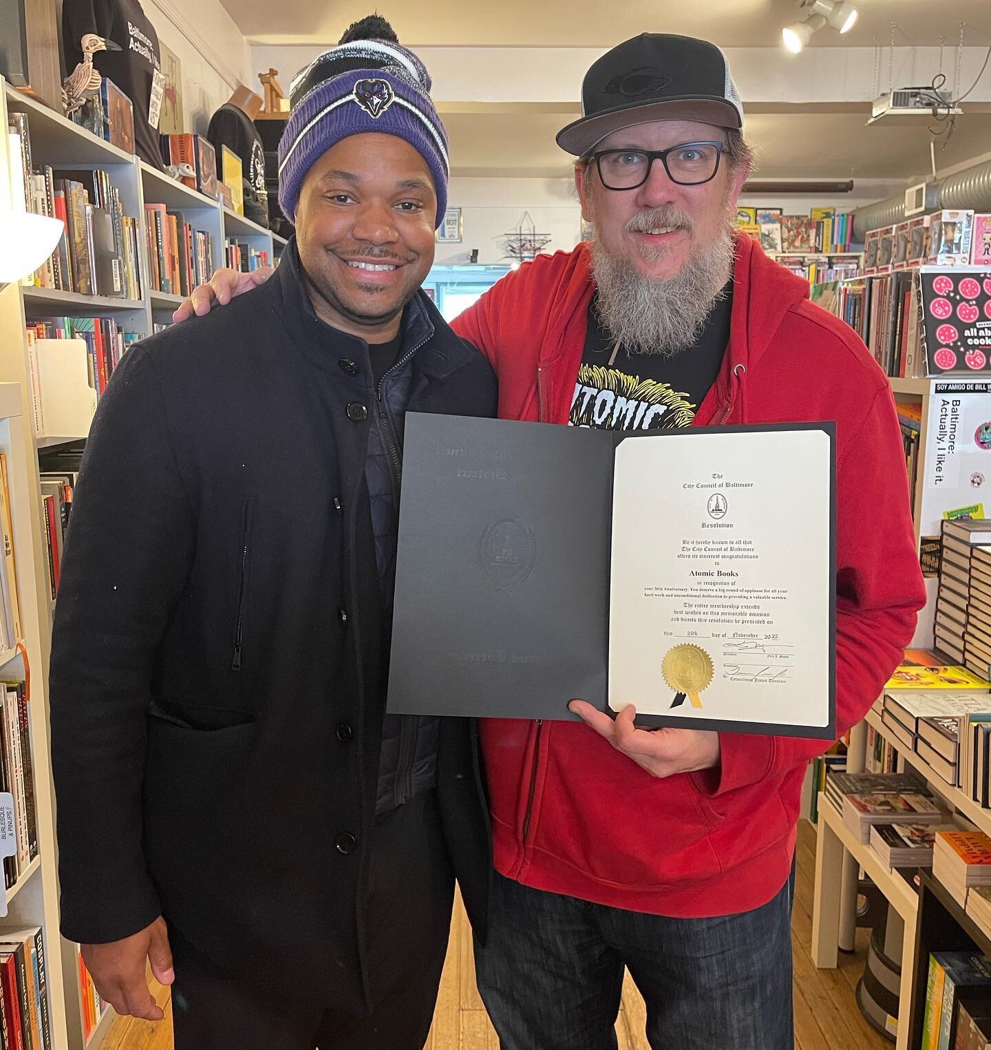 Jace and I did a little shopping this #SmallBusinessSaturday. We stopped by Atomic Books to wish them well on their 30th Anniversary.