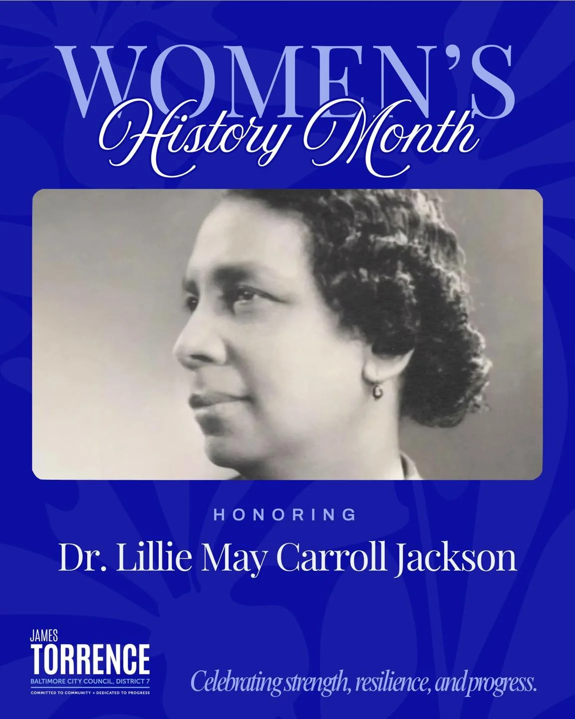 Today, we honor Dr. Lillie May Carroll Jackson, one of Baltimore&rsquo;s most influential civil rights leaders.

Known as the &ldquo;Mother of Freedom,&rdquo; Dr. Jackson led nonviolent protests, strengthened the Baltimore NAACP into one of the natio
