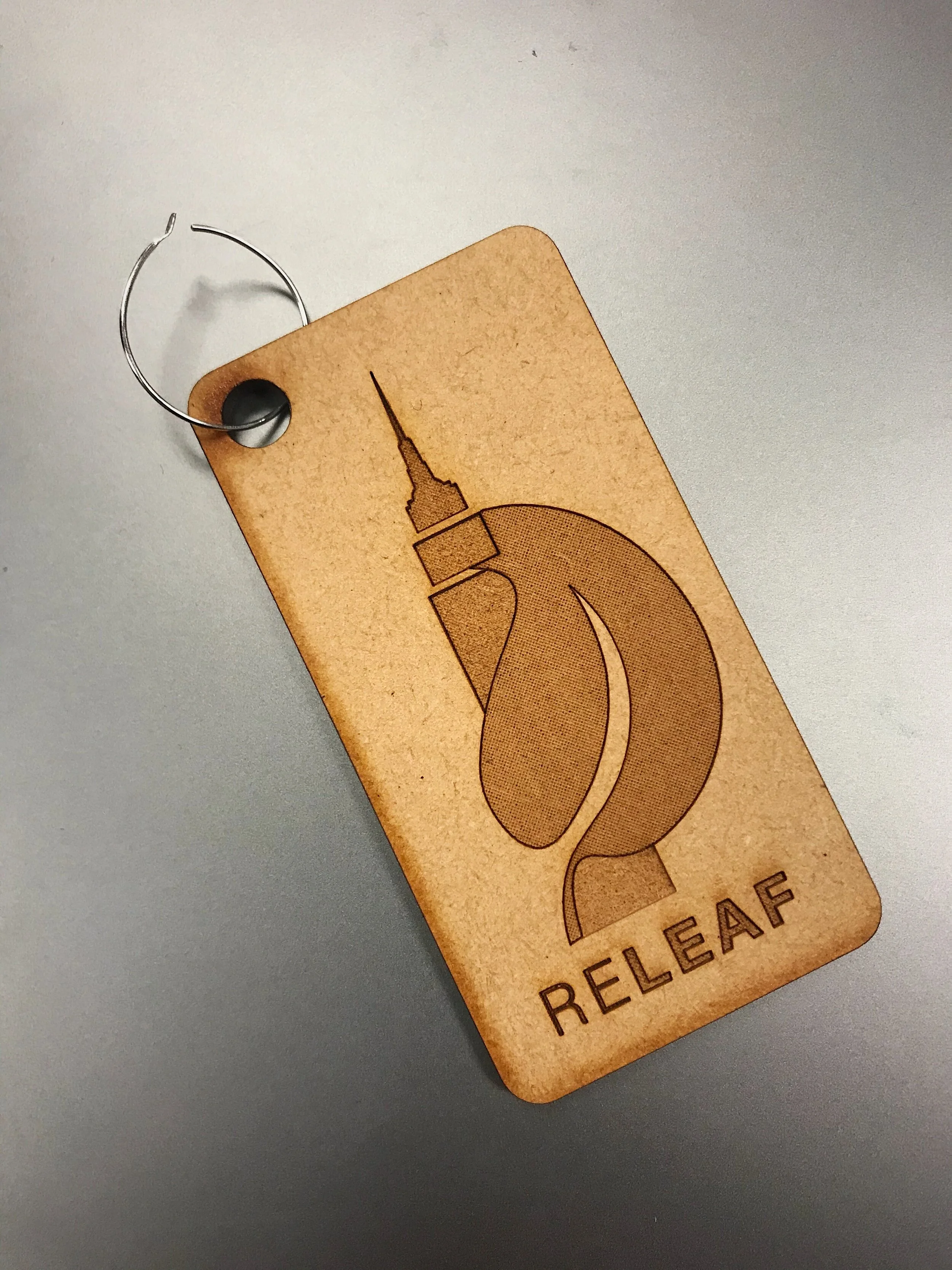 Promotional item created with a laser cutter in the Maker Hub at Georgetown University 