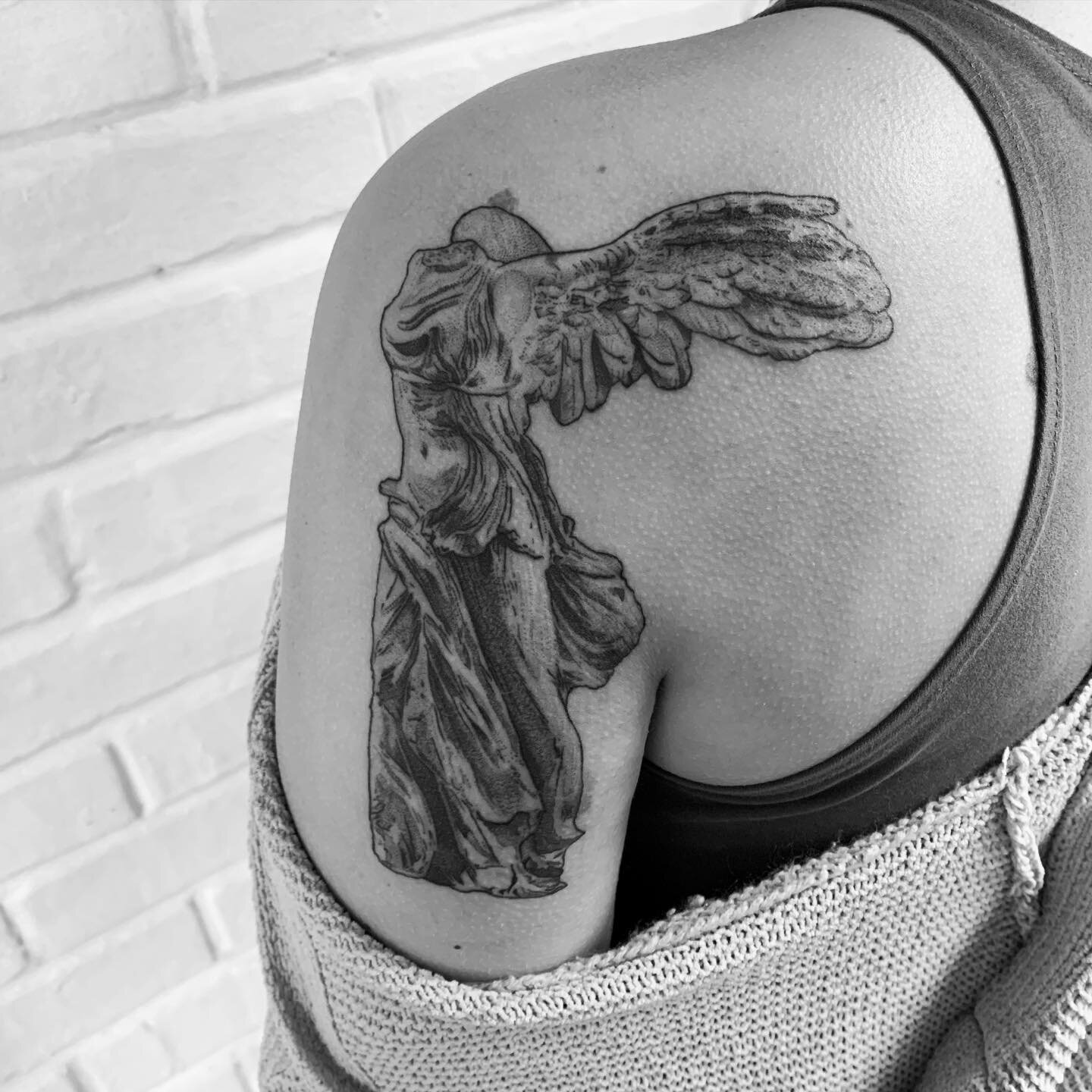 TrudyLines on Instagram Winged Victory for katefagan3  The Nike of  Samothrace was found in 1863 and is one of the few sur  Tattoos Nike  tattoo Line tattoos