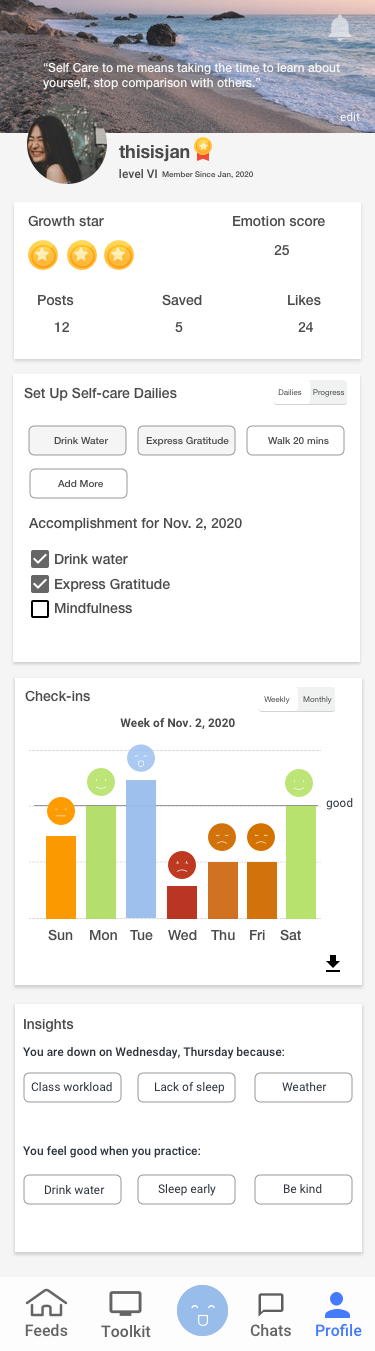 Profile page