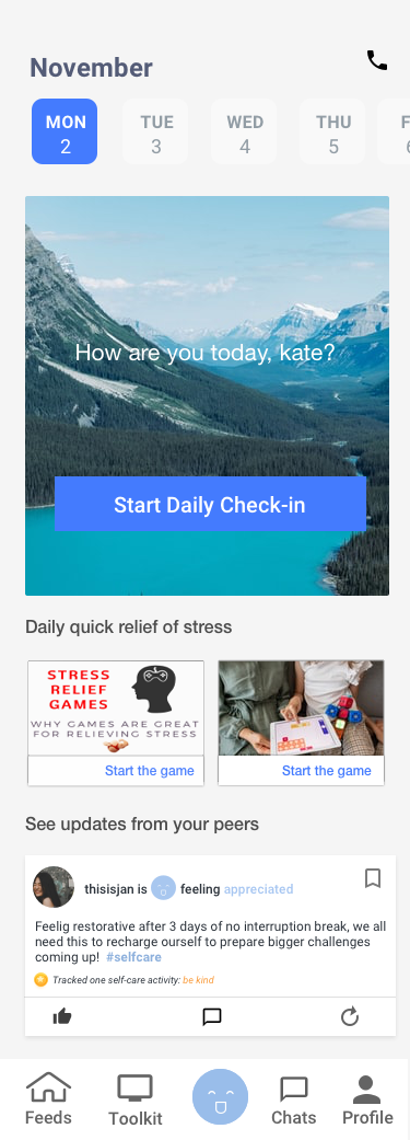 Peaceful landing page