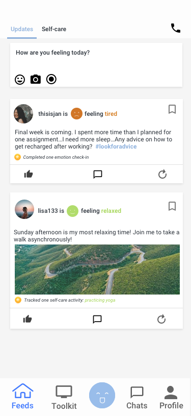Share emotion states to gain social support