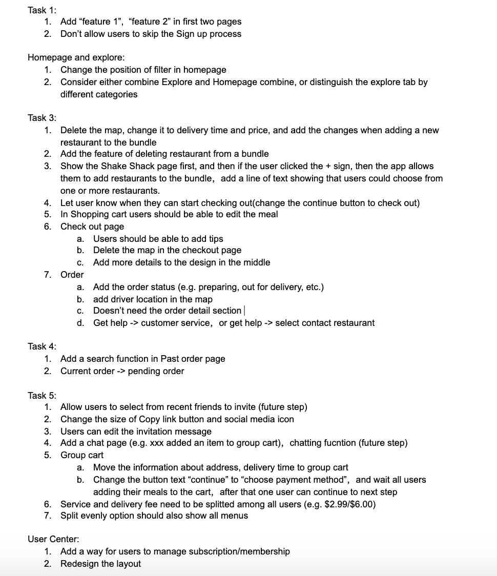 Design changes inspired by second round of user testing
