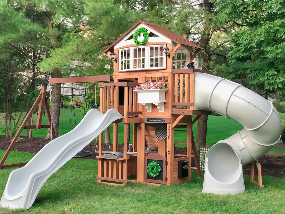 Even adults want to take a turn on this playground.