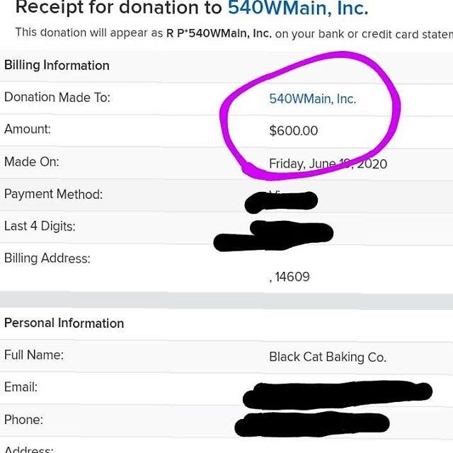 Thanks to everyone who participated and or purchased products for @bakersagainstracism yesterday. Thanks to you we were able to donate $600 to @540westmain!
.
.
.
.
.
#bakersagainstracismroc #bakersagainstracism #nojusticenopeacenoracistpolice #black