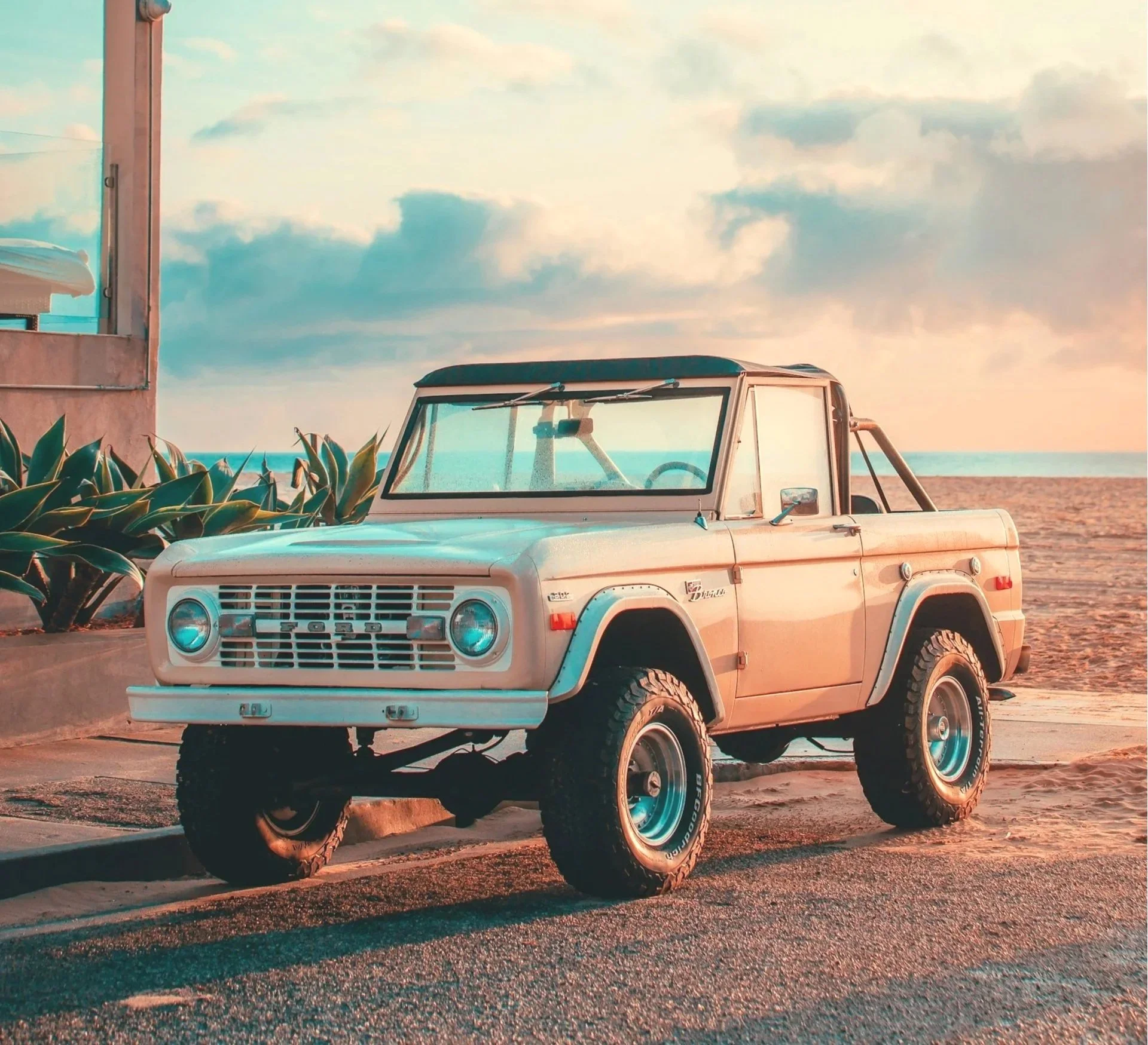 Classic Ford Bronco on Beach