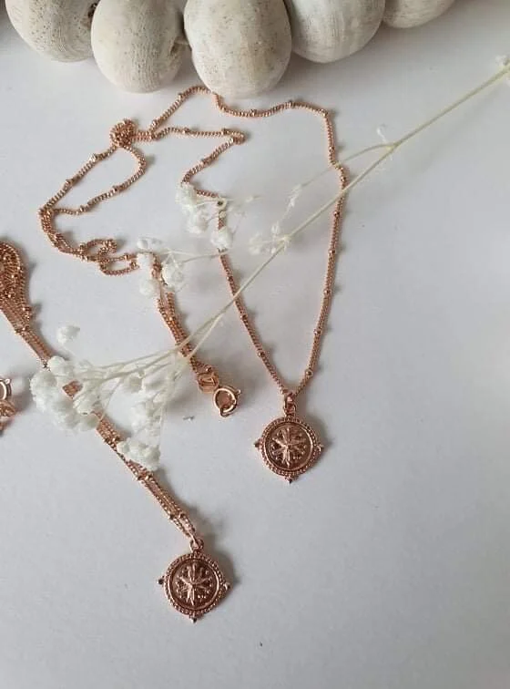 K Rose Gold Vermeil Ball Chain Necklace 