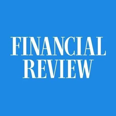 Blue background with white text reading 'Financial Review' in the center.