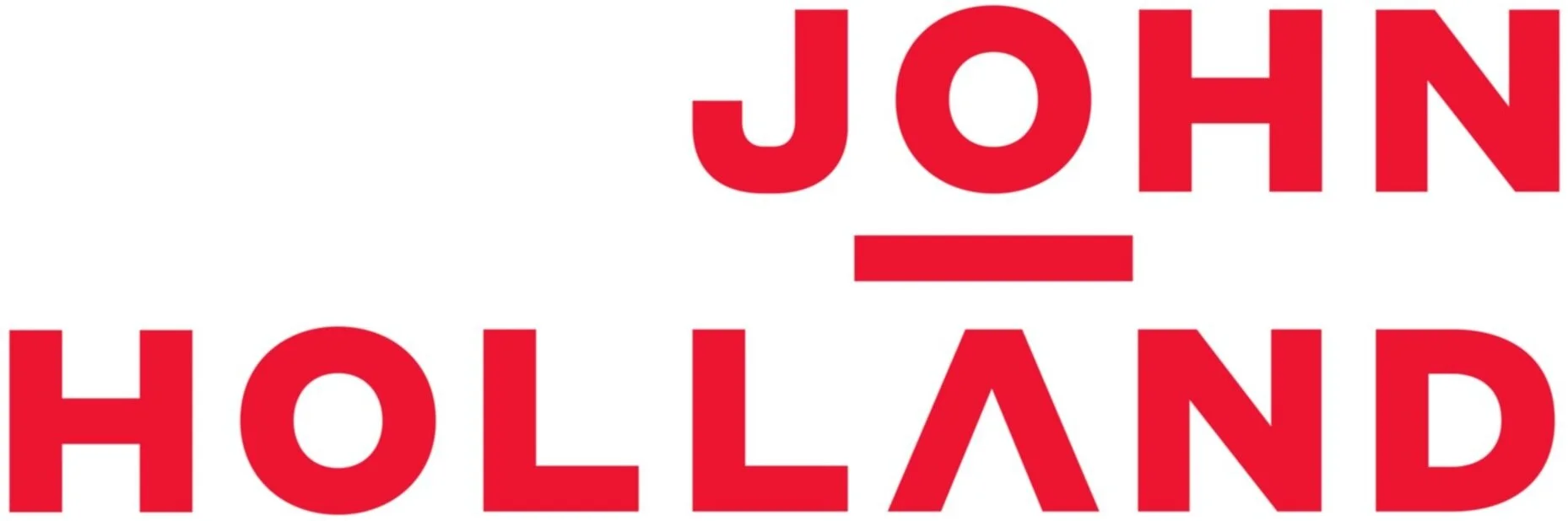 Text reading 'JOHN HOLLAND' in large red letters on a white background.
