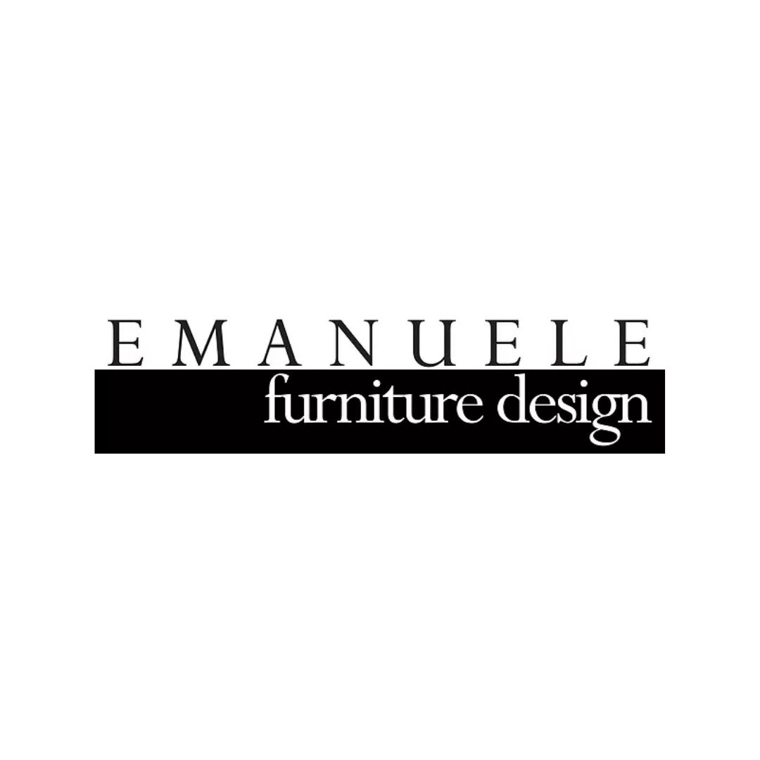 Logo for Emanuele Furniture Design with black background and white text.