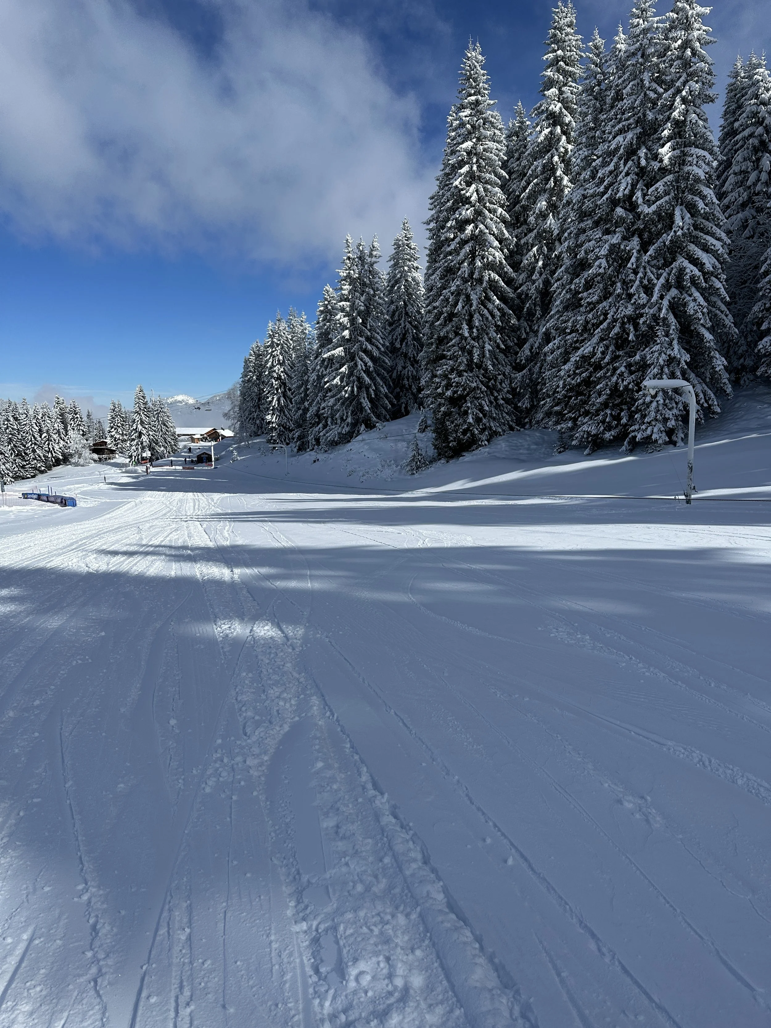 great snow on the learner slopes in les gets with bass instructors