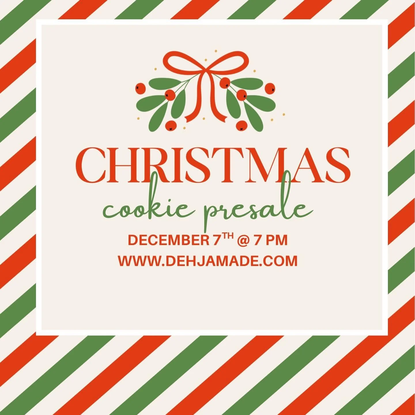 🎄🎅The cookie sale goes live December 7th at
7 PM on my website. 
🗓️There is a quick turn around for pickup. Pickup will be 12/13 and 12/14. The bakery will be open so 
pickup will be from my porch. 
If you don&rsquo;t snag any cookies from this sa