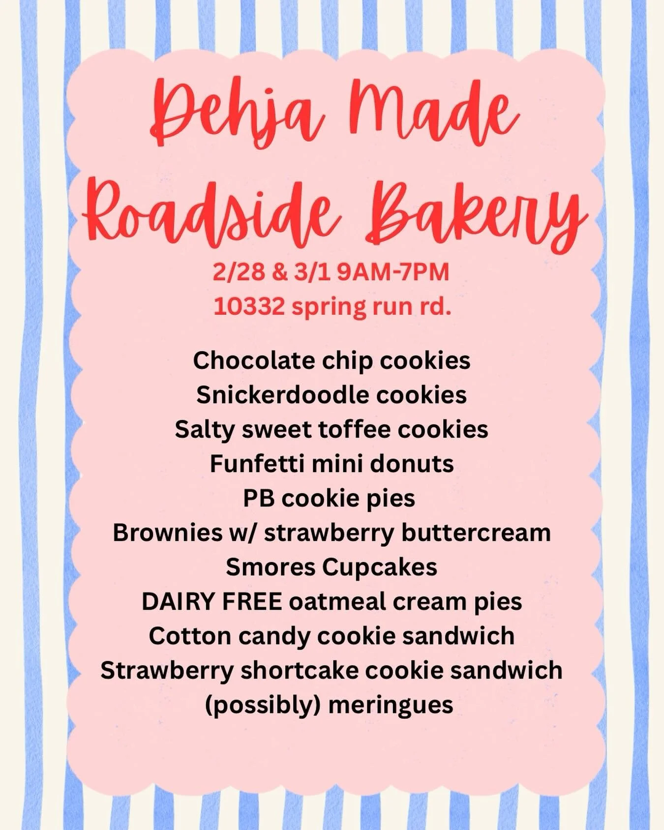 Uhhh have yall seen the weather for this weekend?!? Get out for some treats before you enjoy some outside time!!!