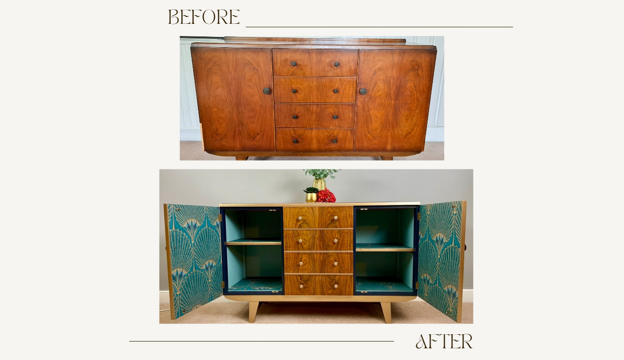 Vintage sideboard before & after 