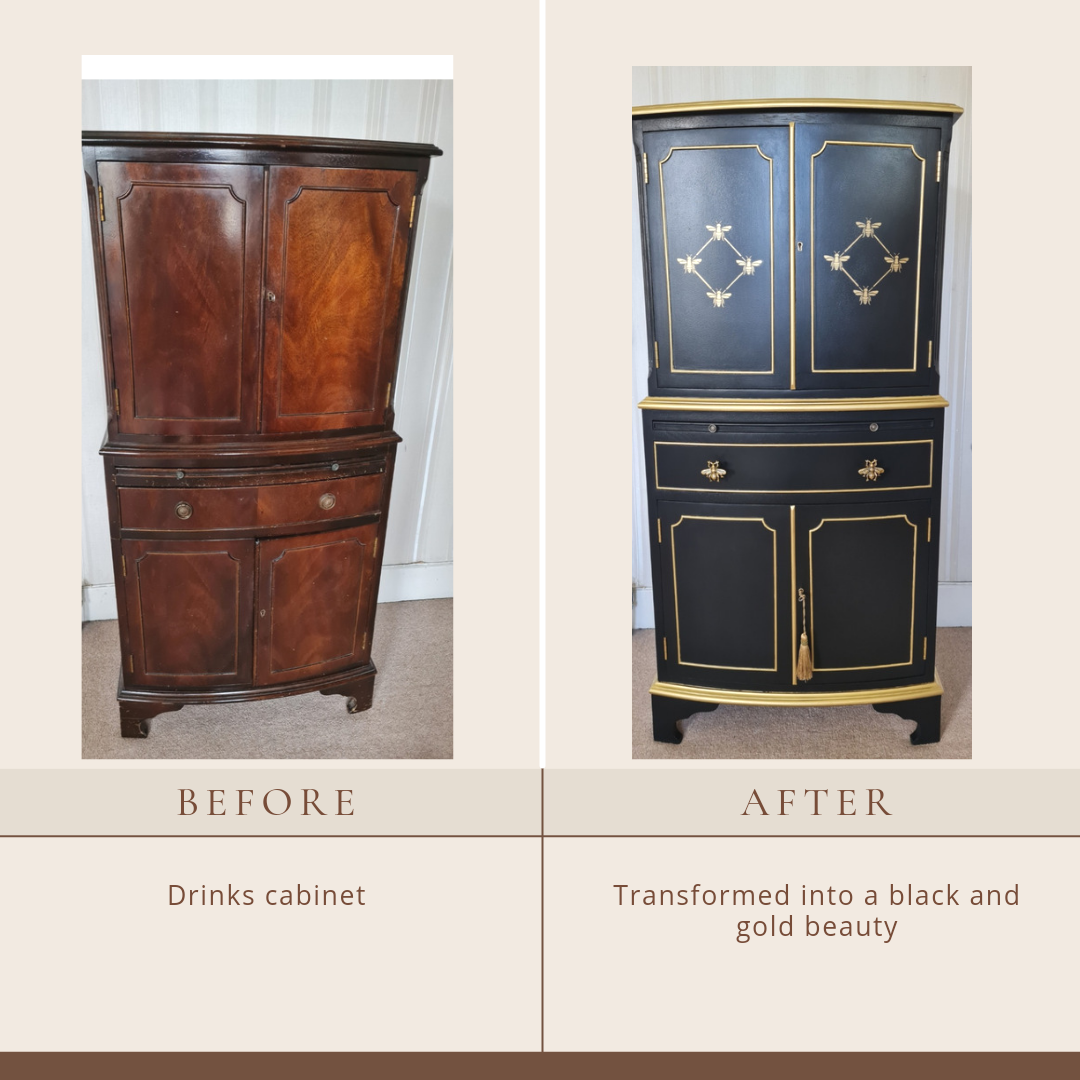 Drinks cabinet makeover - before & after