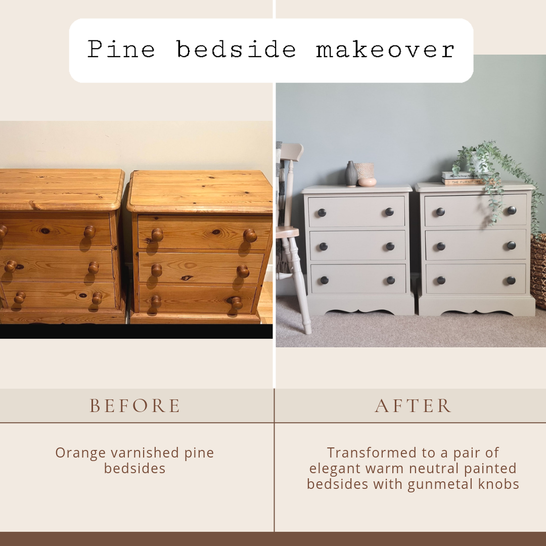 pine bedside makeover