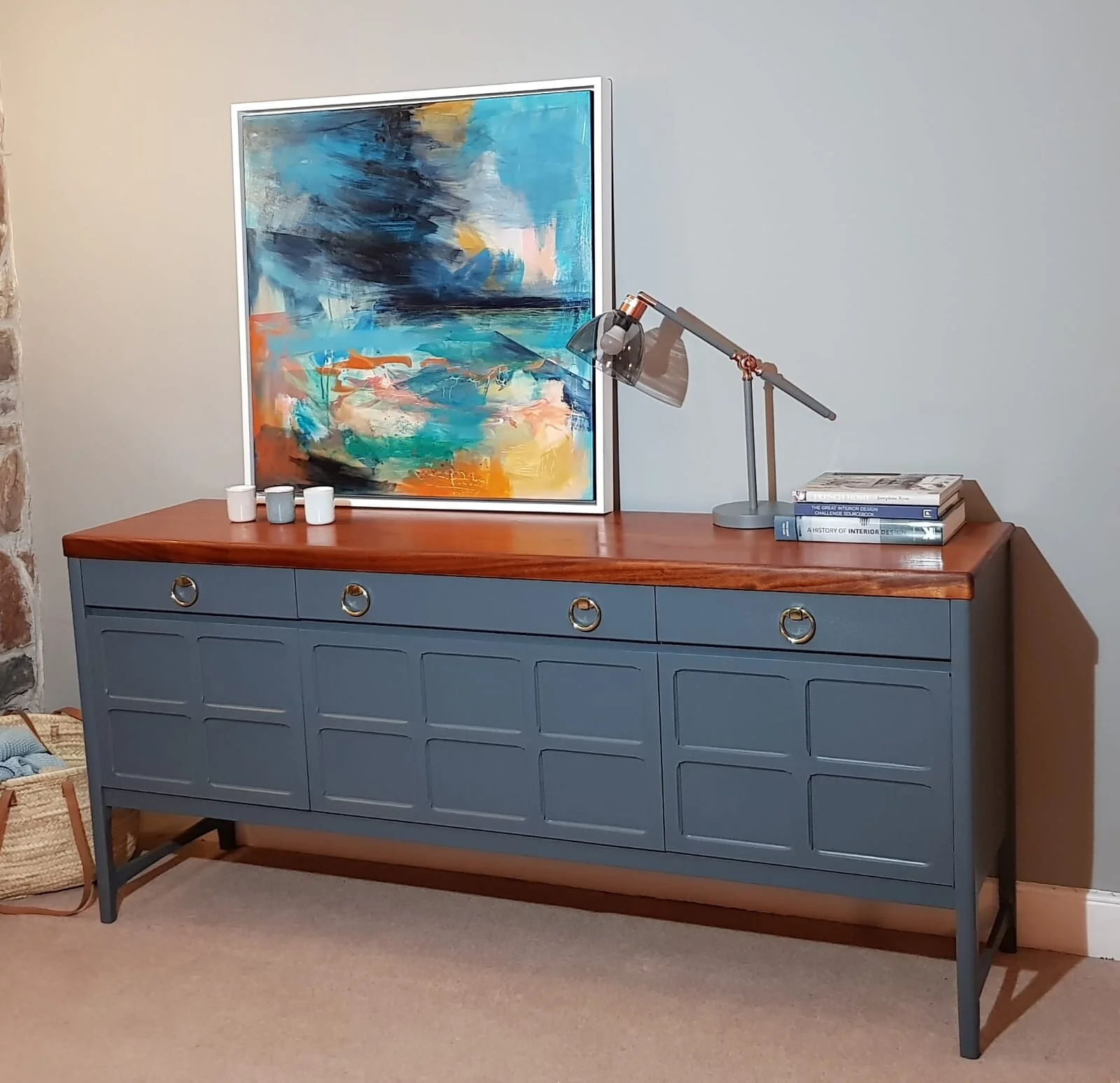 nathan grey painted sideboard