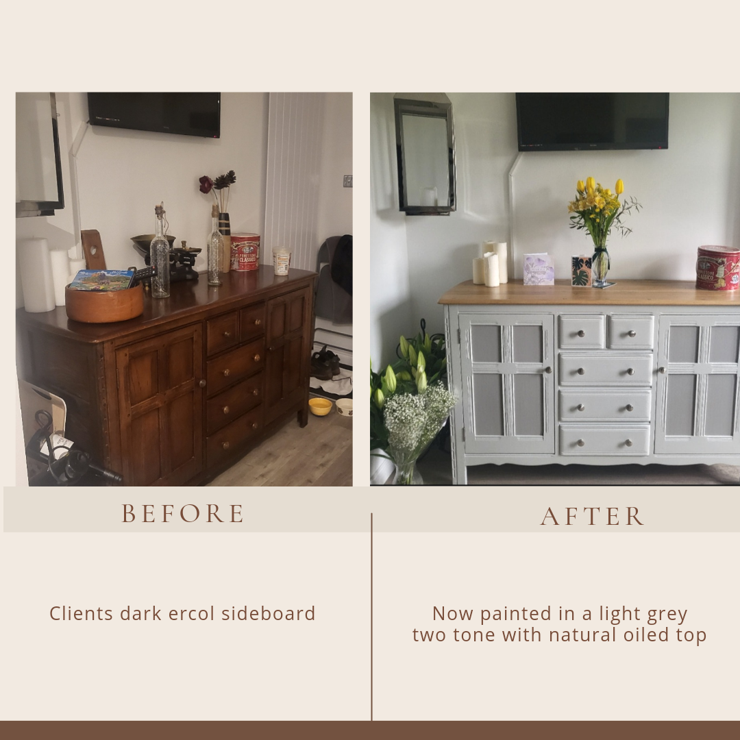 Ercol sideboard before & after upcycling