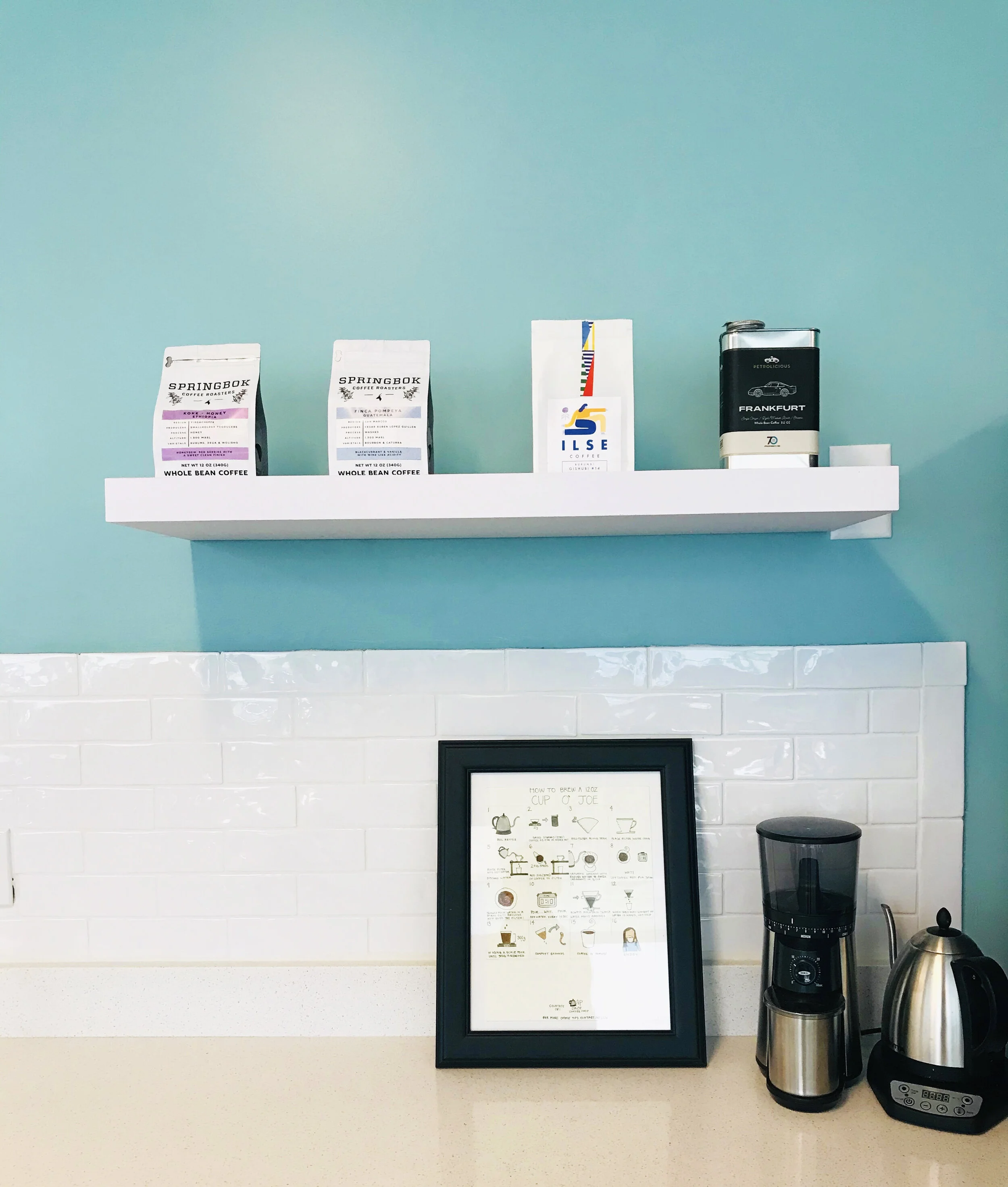 Illustrated Coffee Brewing Instructions, watercolor.