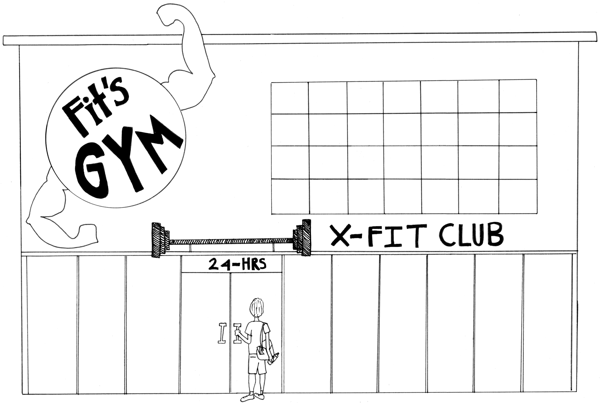 Fit's Gym Pen Drawing