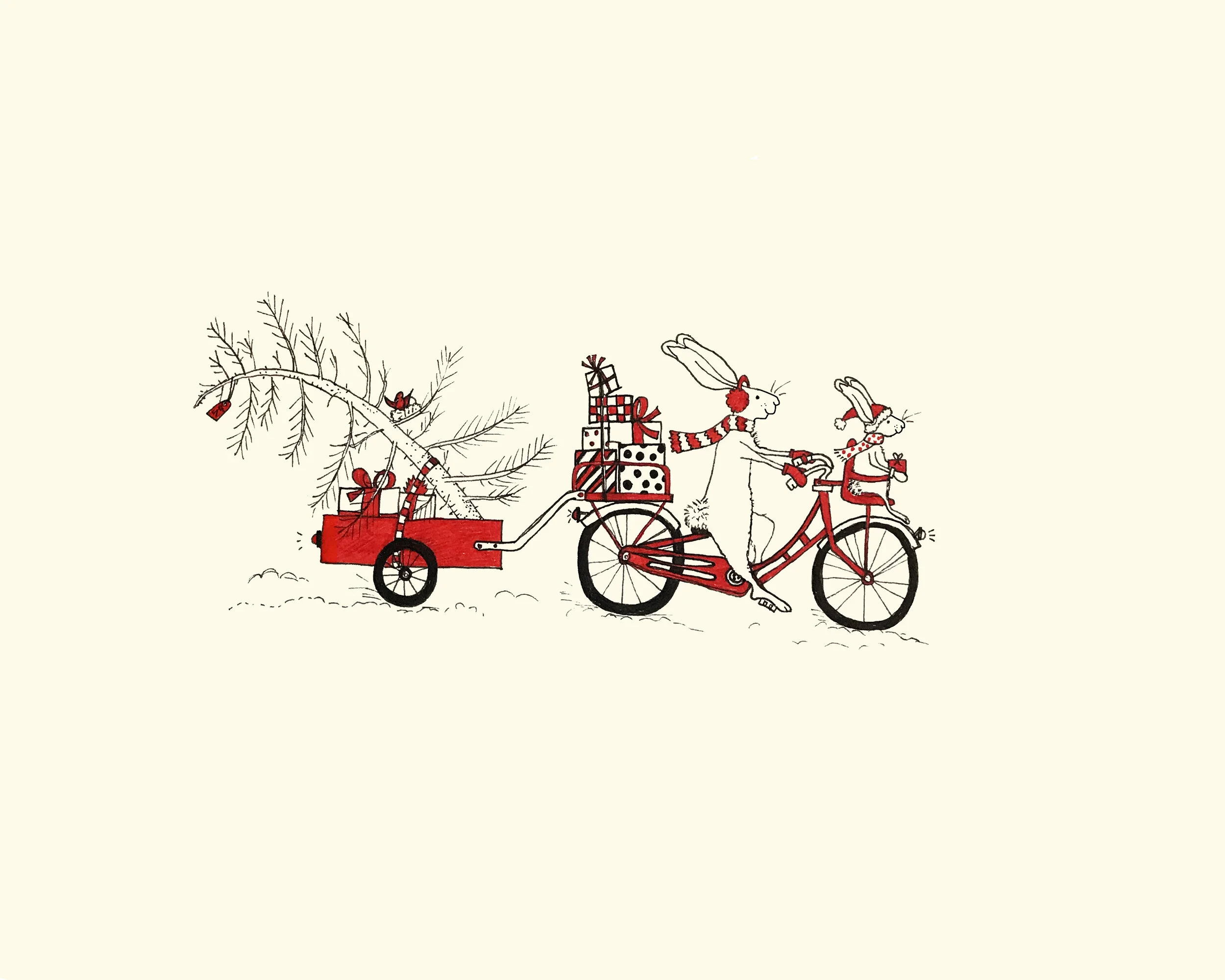 Merry Christmas!  Watercolor Christmas Card. 