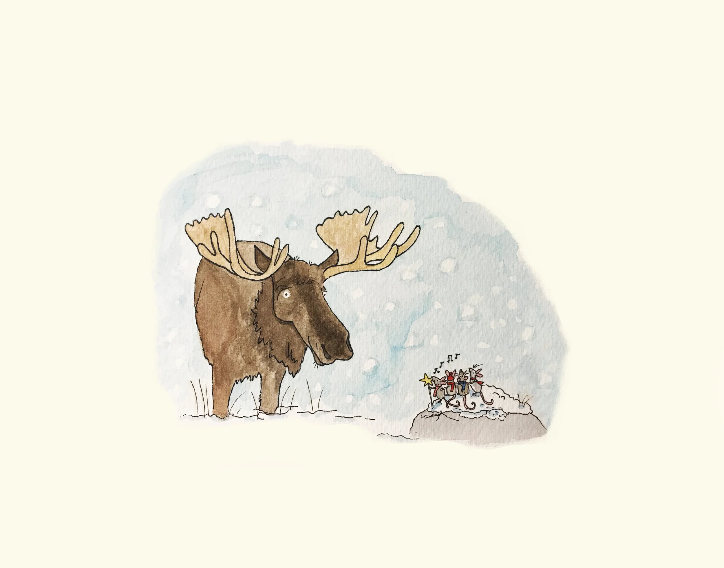 'Tis the Season to be Jolly. Watercolor Christmas Card. 