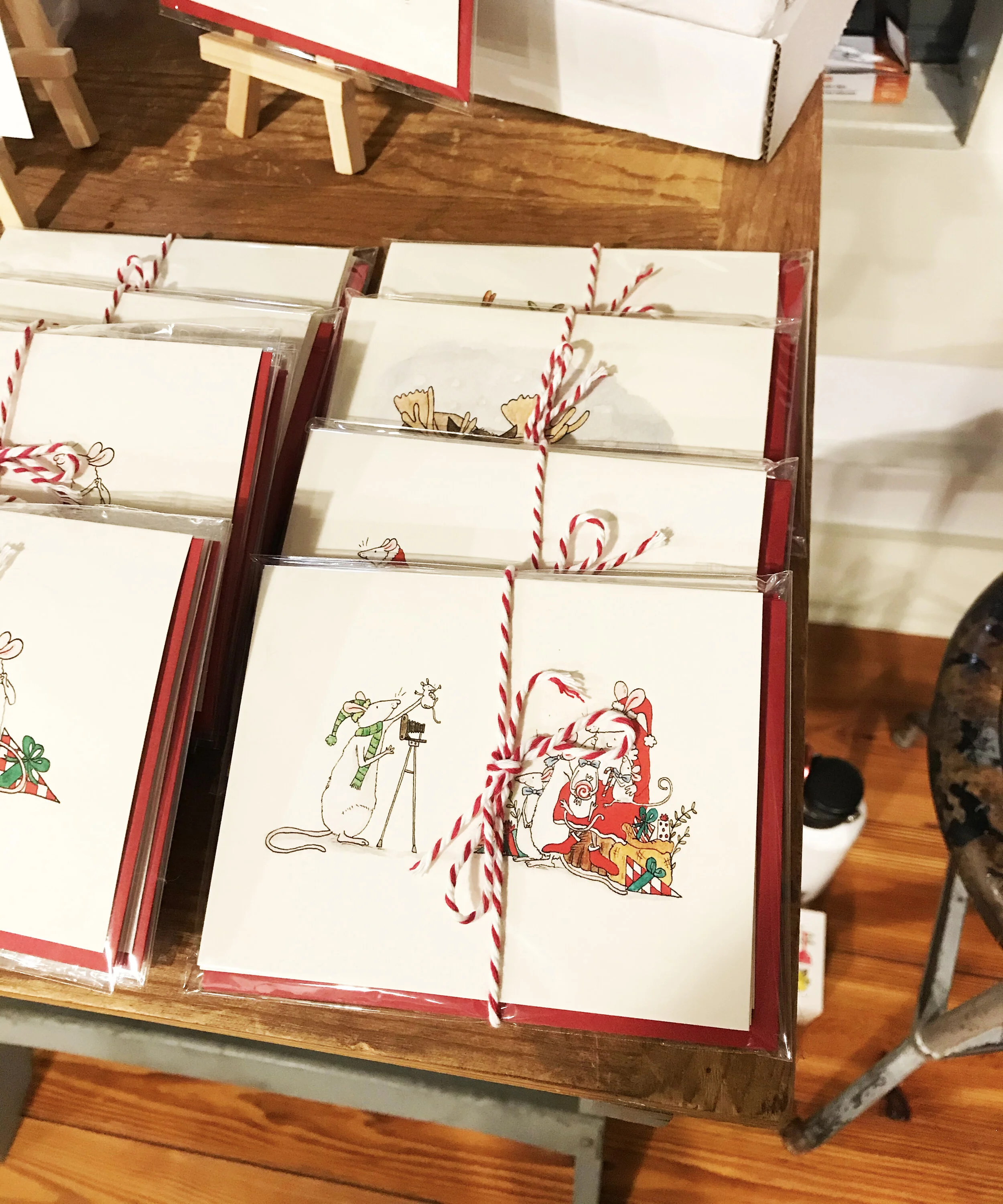 Christmas Cards Tied with a Bow