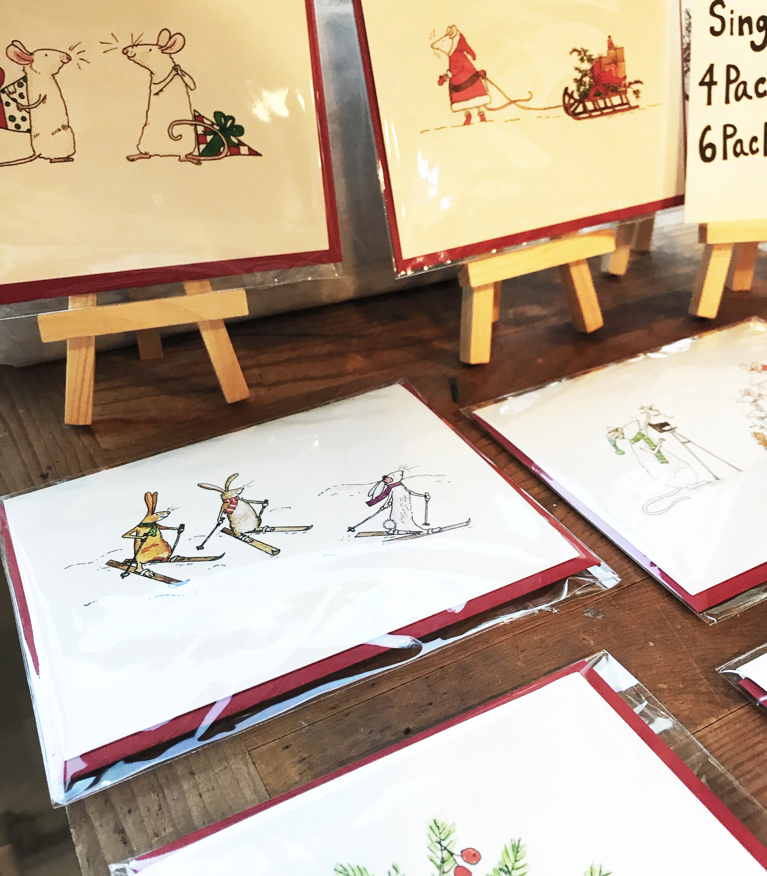 Snow Bunnies Christmas Card