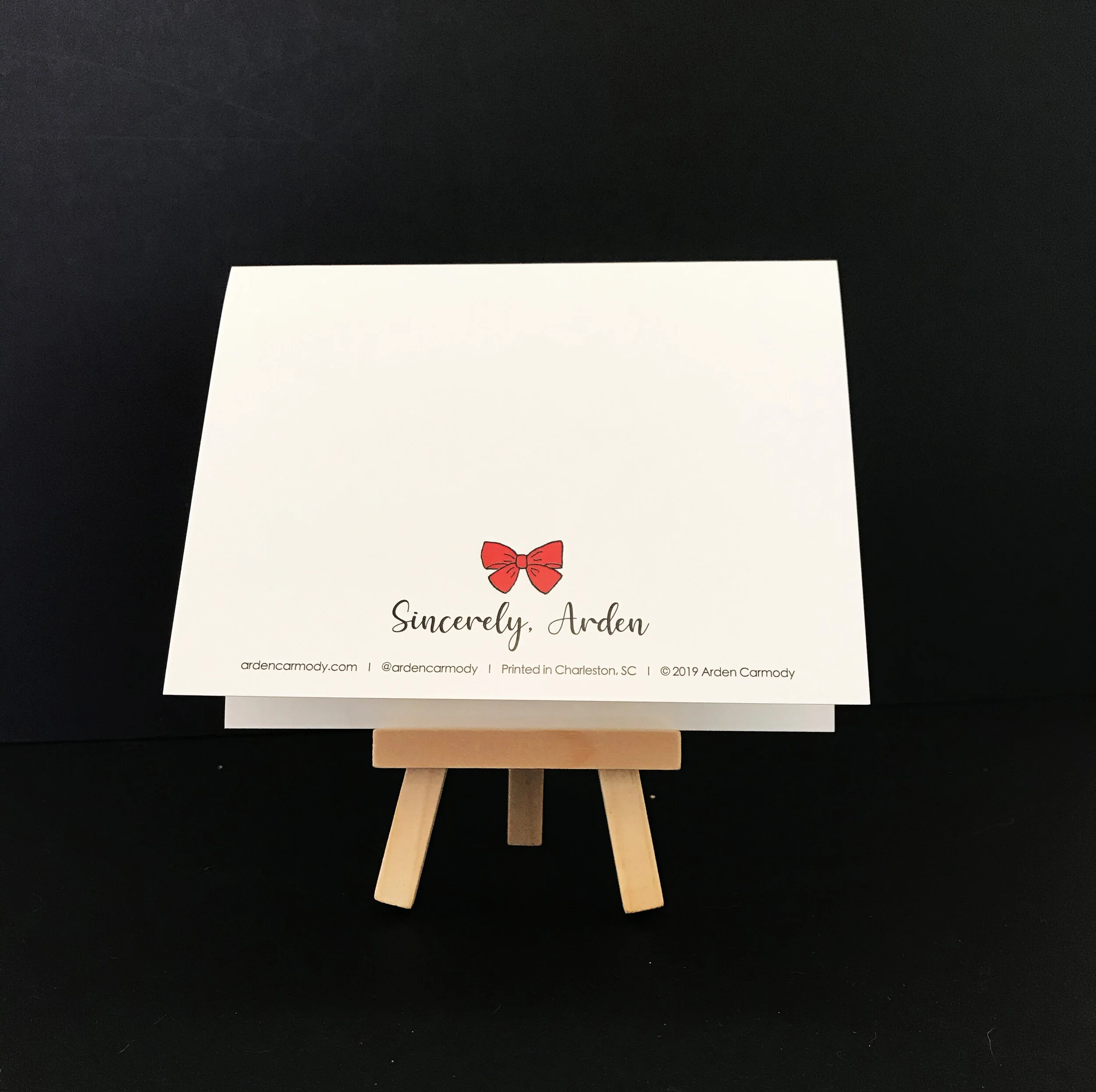 Sincerely, Arden Greeting Card Back